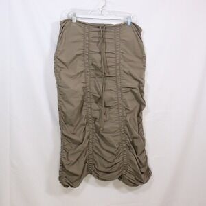 Wearables Ruched Midi Skirt L Olive Green Womens Gorpcore Utility